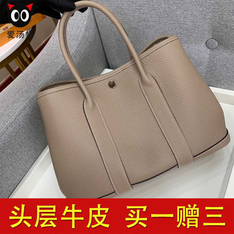 

h bag Designer leather H ermese garden bag Genuine Leather Garden women 2022 New Fashion Large Capacity Bucket One Shoulder Crossbody Handheld Tote Bridal Wedding, Sky blue