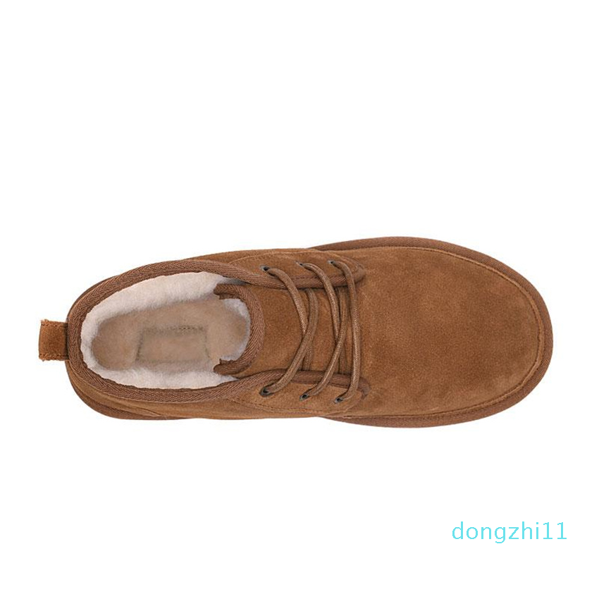 Neumel bottes en daim bottes classiques pour hommes série Newm sangles décontracté chaud Mini botte châtaigne taille US35-US45