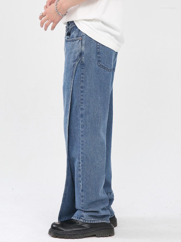 

Men' Jeans Wear Men' Summer Korean Fashion Loose Straight Tube Personality Casual Male Trousers Vintage 2023 Pants 2A5177, Blue