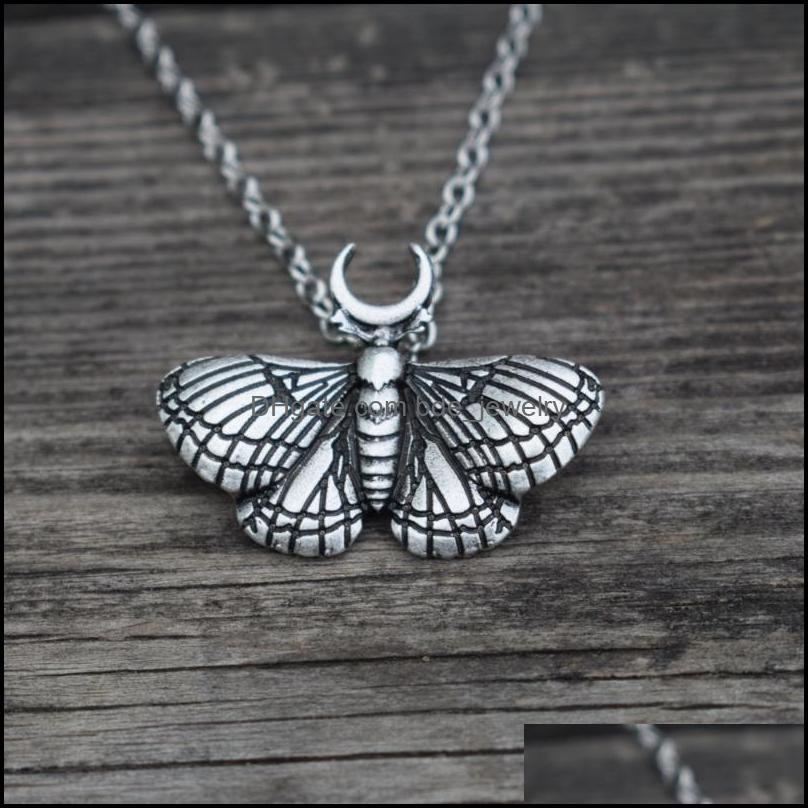 

Chains Chains Dead Head Skl Butterfly Necklace Under The Moon Jewelry Drop Delivery Necklaces Pendants Dhxkr