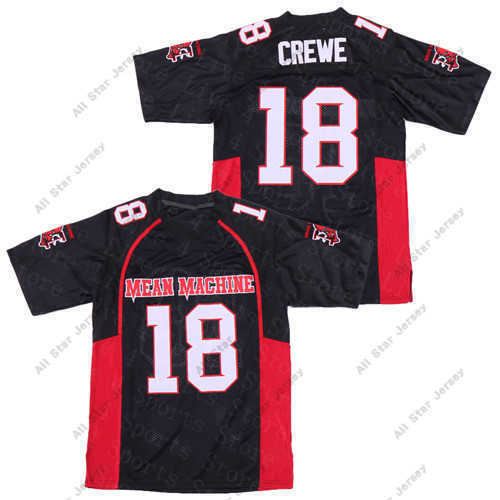 

Football Jerseys Men's The Longest Yard Paul Crewe Black 18 Jersey Black Movie Mean Machine Adam Sandler Football Movie Jerseys Cheap Wholesale