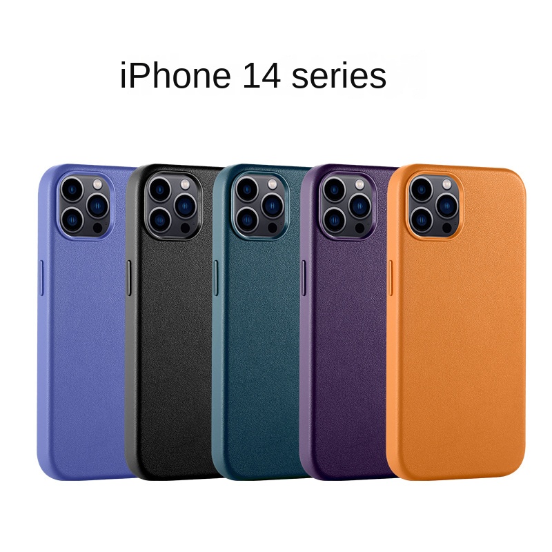 

Yezhou mobile phone cover cases for Apple 14 Phone Case Apple 13pu Plain Leather Iphone x/14pro max Official protection shell, Wine red