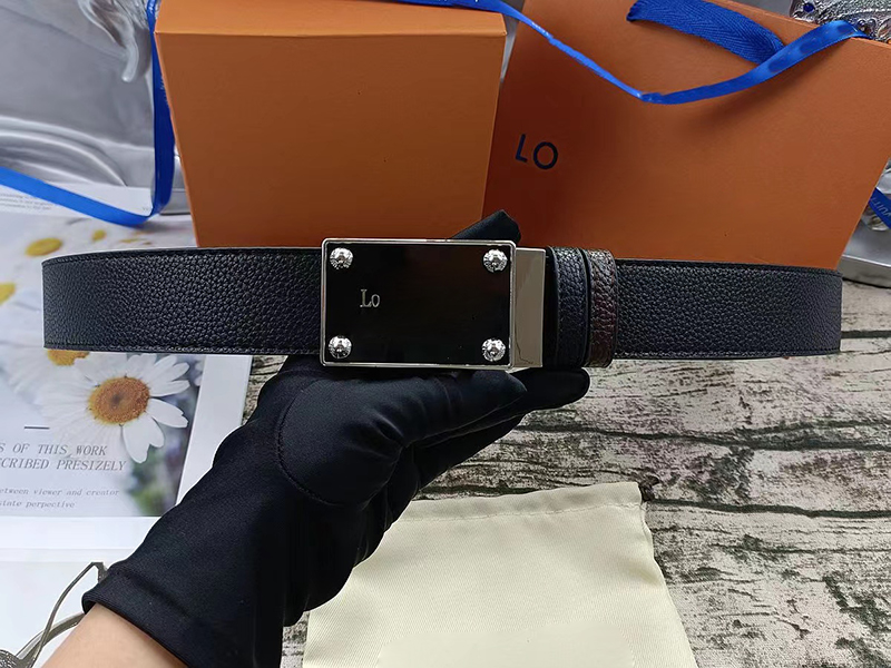 

Fashionable women's belt men's belt width 4.0 cm 4 colors optional leather litchi pattern, Customize