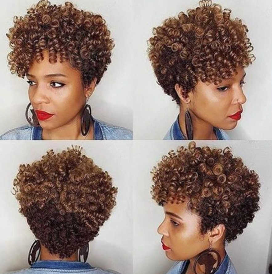 

Hair Lace Wigs Explosive Head Female Short Hair Small Roll Wig High Temperature Silk Chemical Fiber Headgear, 30/33