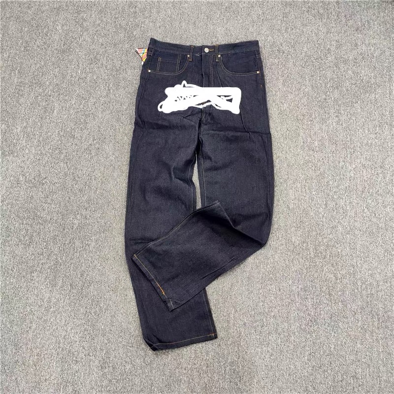 2022 tout nouveau jean B-B-C Running Running Dog Men Hip-Hop non élastique bouton lavé décontracté jeans en purée de purée