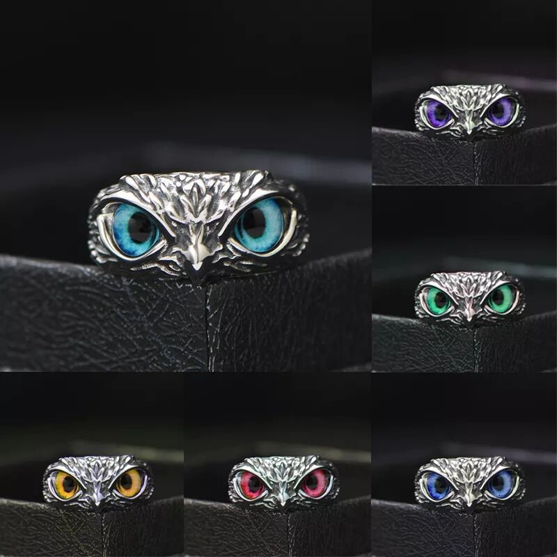 

Fashion Owl Eye Ring Vintage Opening Adjustable Ring Unisex AC453