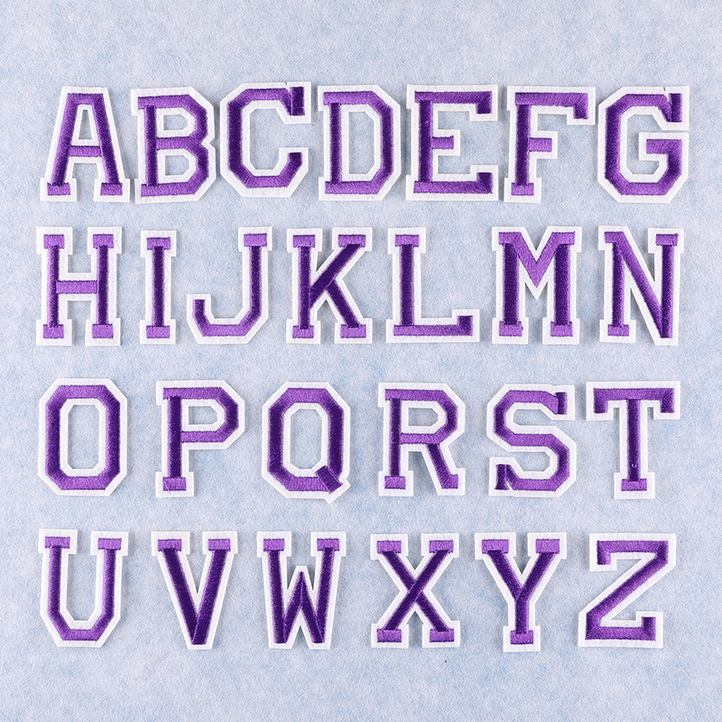 

Notions Iron on Letter Patches Black White Alphabet Embroidered Appliques Patch A to Z Letters Badge Decorate Repair Patch for Hats Shoes Bags