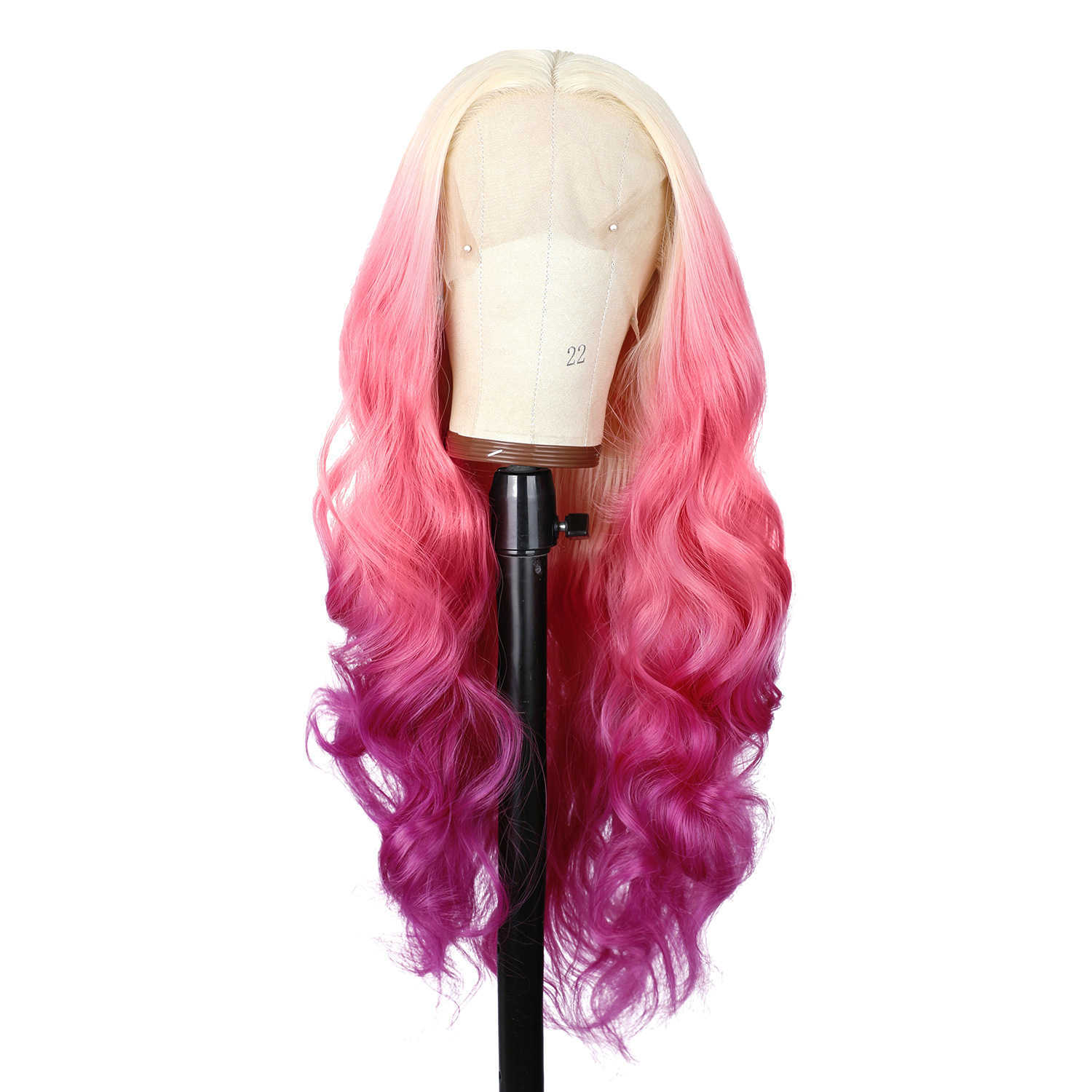 

Hair Lace Wigs Front Lace Women's Long Curly Hair Medium Gradual Color Change Chemical Fiber Headgear Wig, Picture color