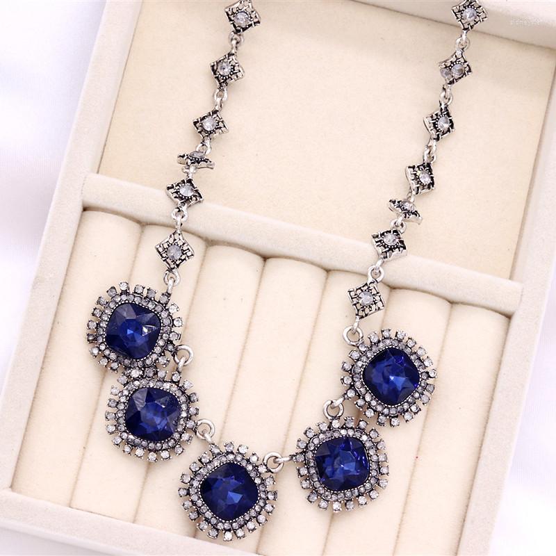 

Choker Vintage Women Crystal Silver Color Necklace Bijoux Femme Statement Wedding Gift