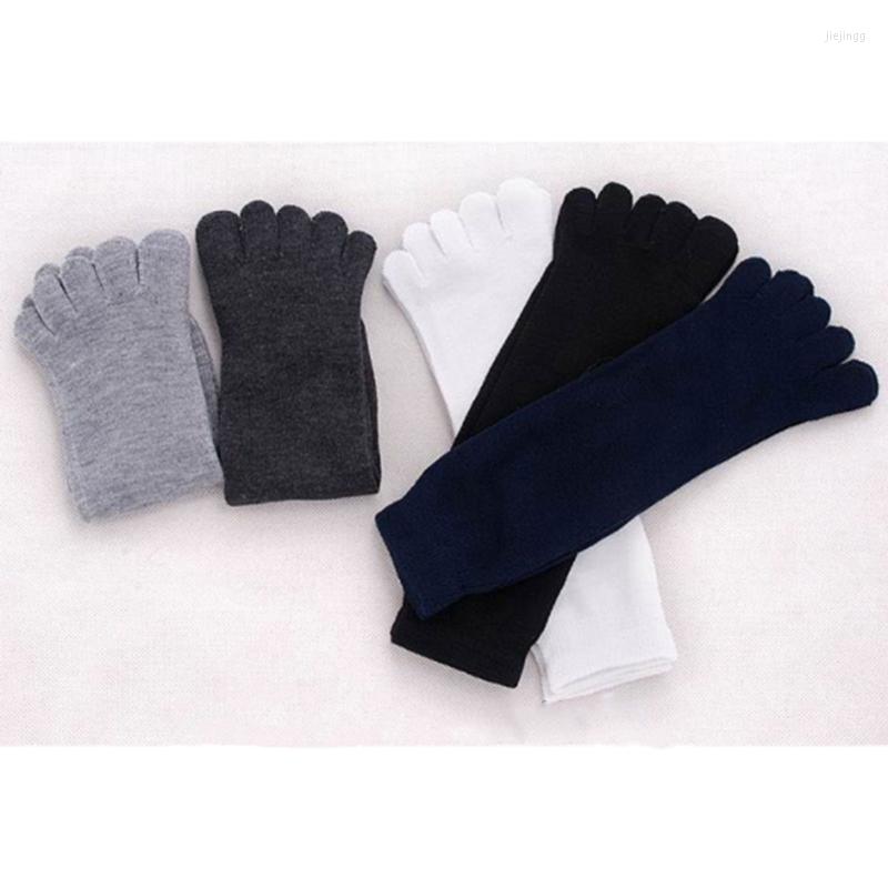 

Men's Socks 1 Pair Male Autumn Winter Warm Polyester Cotton Men Five Finger Pure Sock 5 Colors Accessories, White