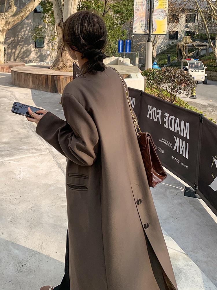 

Women's Suits Luxury Women's Long Blazer Office Women Fashion Windbreaker High Quality Coat Leisure Wholesale, Black