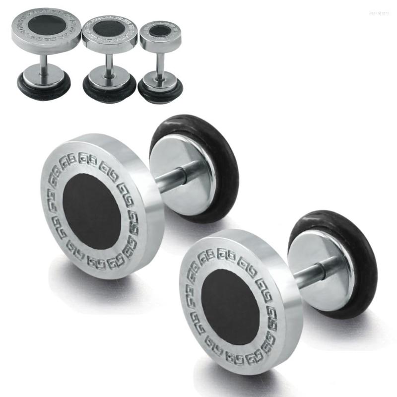 

Stud Earrings 16 Gauge Round Stainless Steel Fake Ear Plug Ho Fashion Piercing Women Men Body Jewelry