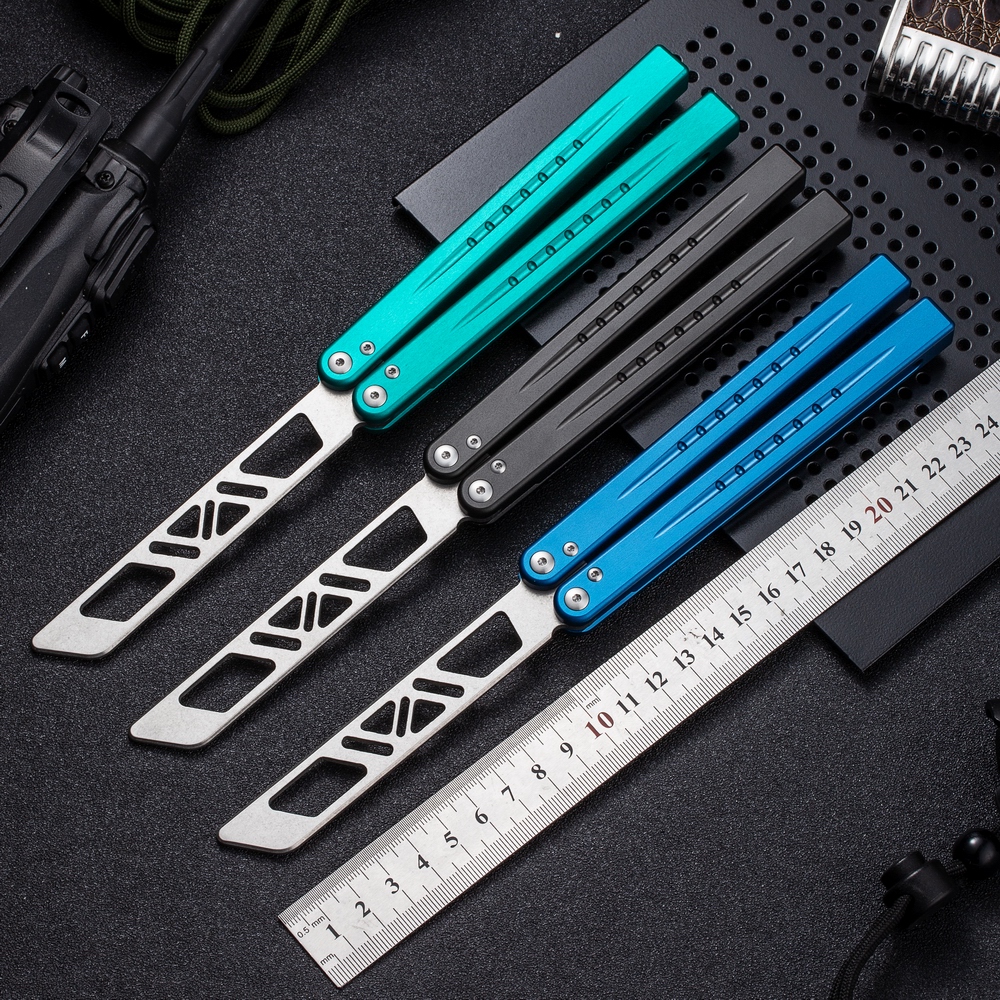 

NOT sharp CNC Aluminum balisong knife BM42 BM46 BM47 BM51 EDC tool training practice knives benchmade knife