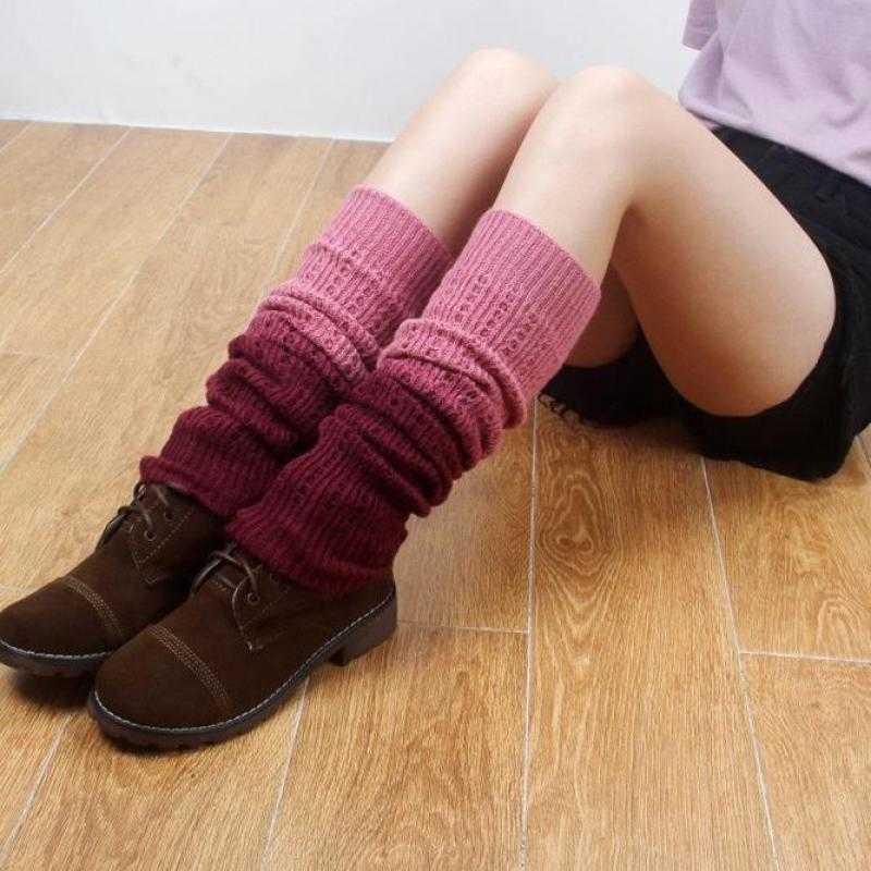 

Socks Hosiery Cashmere Feeling 43cm Length Calf Warm Guard Belly Dance Aircontidionter Leg Warmers Gradient Bright Colors Newly Fashion Women T221107