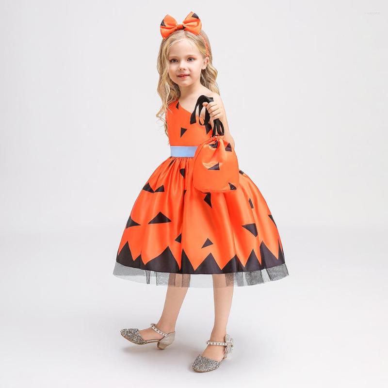 

Girl Dresses Yoliyolei Holloween Children Dress Girls One-Shoulder Cosplay Witch Costume Baby Gown Clothing Set Kids, Ws018 with bag