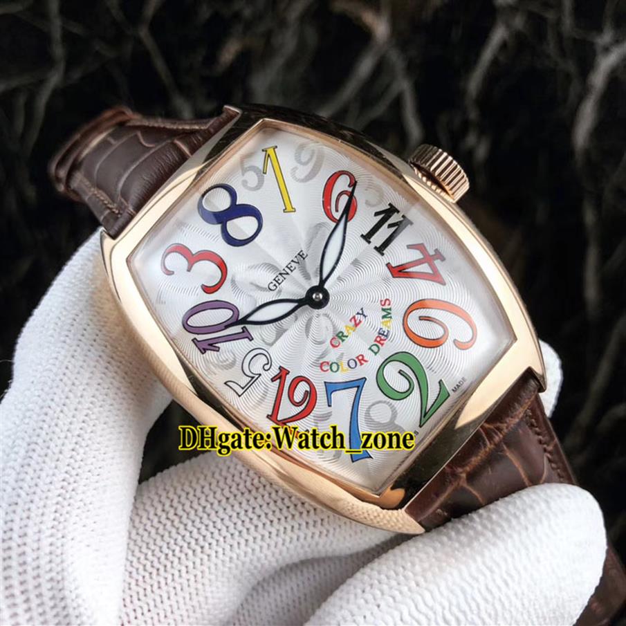 

New Crazy Hours 8880 CH 5NE Color Dreams Automatic White Dial Mens Watch Rose Gold Case Leather Strap Gents Sport Watches225t, Fm-a09g
