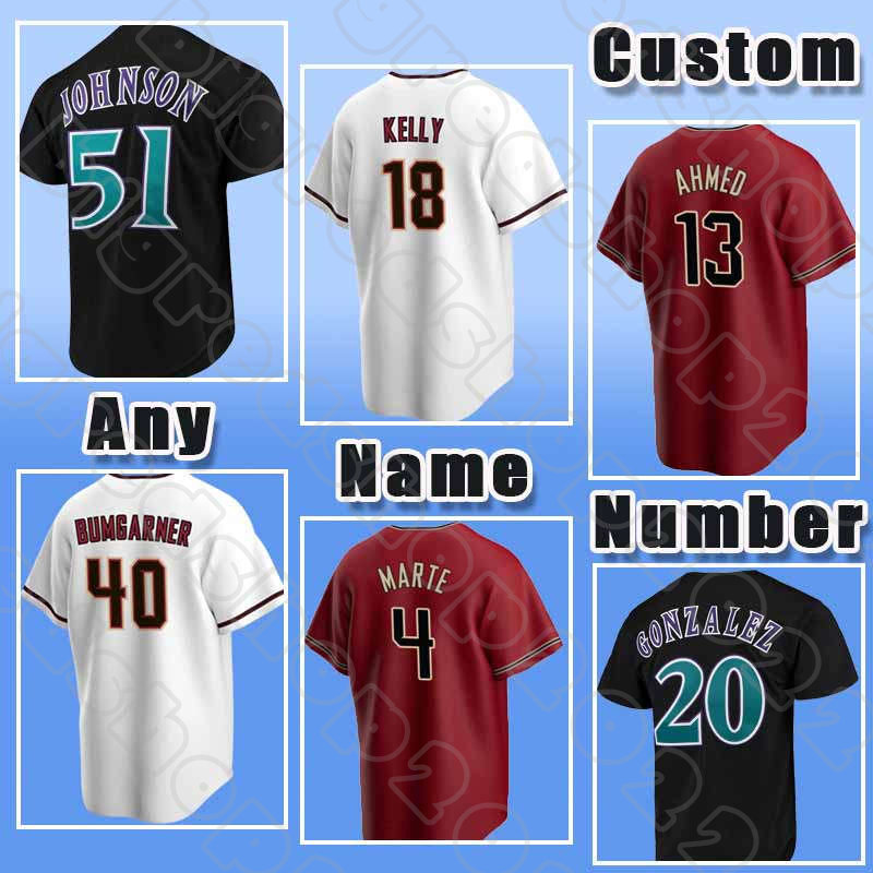 

51 Randy Johnson Baseball Madison Bumgarner Jersey Ketel Marte Luis Gonzalez Diamondbacks Christian Walker Arizona Carson Merrill Kelly Daulton Varsho Josh Rojas, Custom men-retro (x w s)