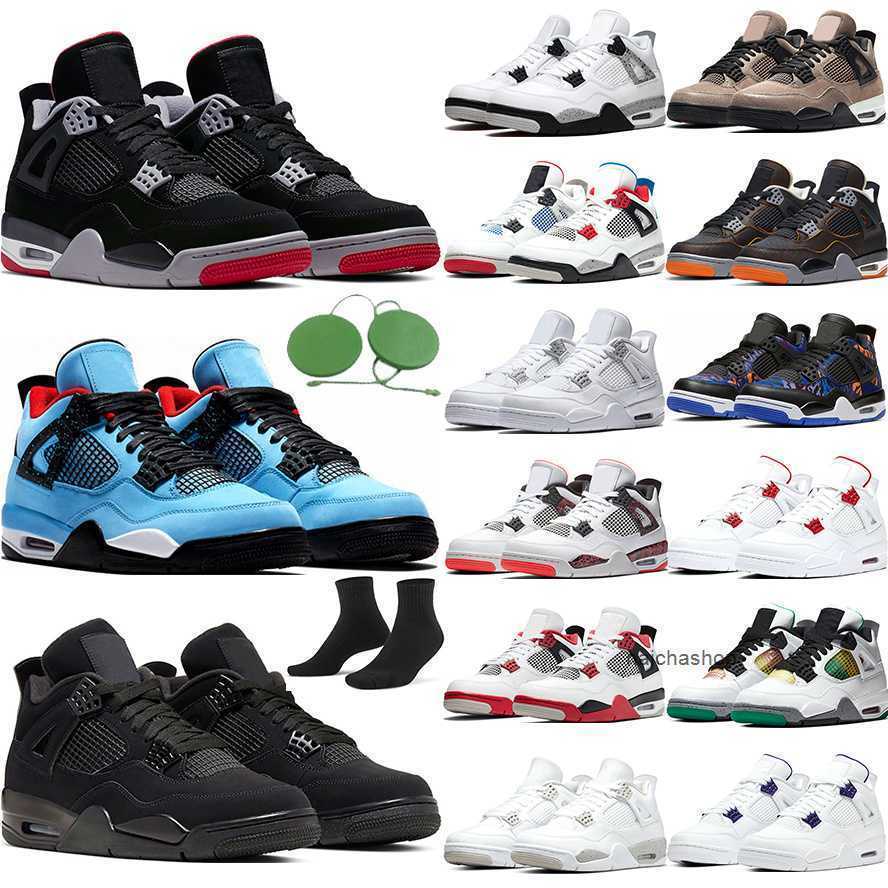 

2023 University Blue Jumpman 4 4s Basketball Shoes for men white guava ice oreo sail noir metallic purple black cat bred shimmer cactus jack men, # 6