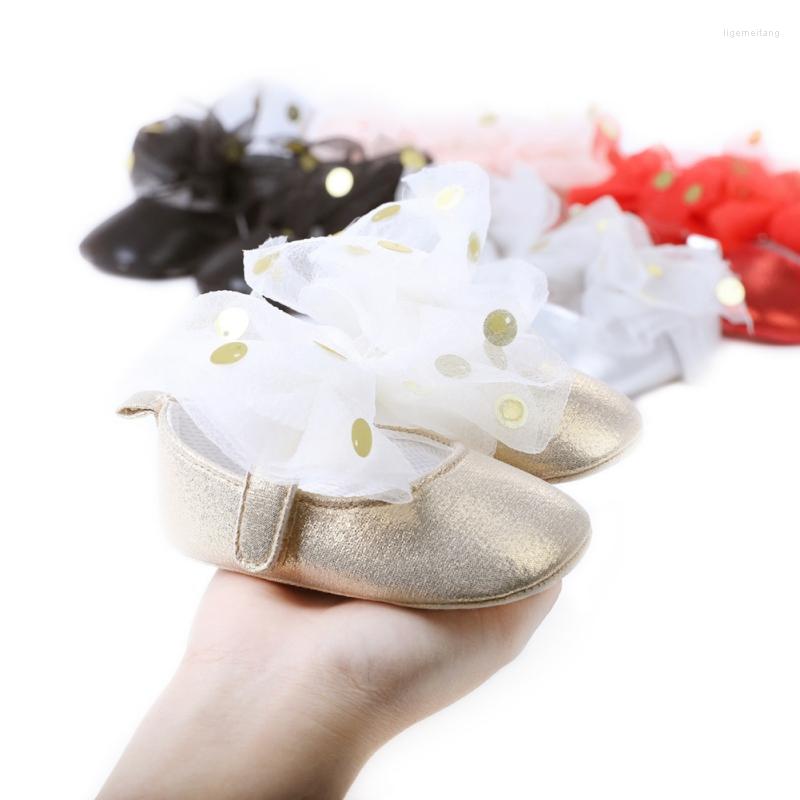 

Athletic Shoes Cutelove Infant Girl PU Girls Sequins Dot Bow Fringe Soft Soled First Walkers Non-slip Footwear Crib Shoe