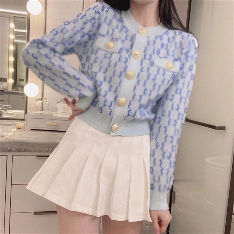 

new women's Sweaters brand Casual fashion Cardigan Designer sweaters coat, Blue