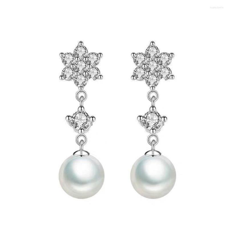 

Dangle Earrings 2022 Arrival Luxury Snowflakes Simulated Pearl Earing For Women Anniversary Gift Jewelry Wholesale E7853