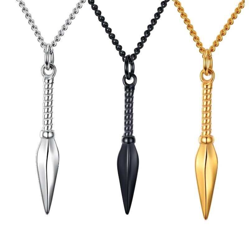

Pendant Necklaces Stainless Steel Spear Necklace For Men Women Chain Punk Jewelry Gift