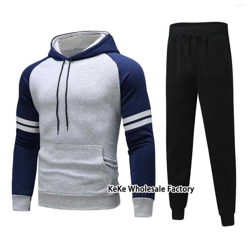 

Men' Tracksuits Fall Men Tracksuit Two Pieces Set Striped Fleece Sweatshirts And Sweatpants Brand Hoodies Streetwear Oversized Male, Keke-suit-1