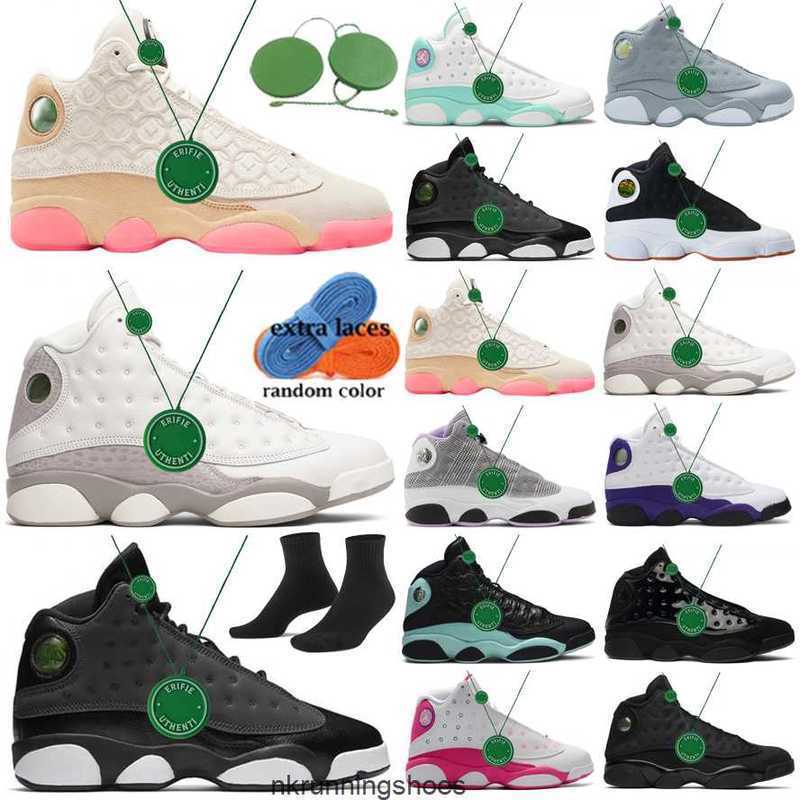 

13s men women basketball shoes jordens 13 retros cool grey French Brave Blue Del Sol Obsidian Court Purple Starfish Black Cat Bred trainers, Color # 6