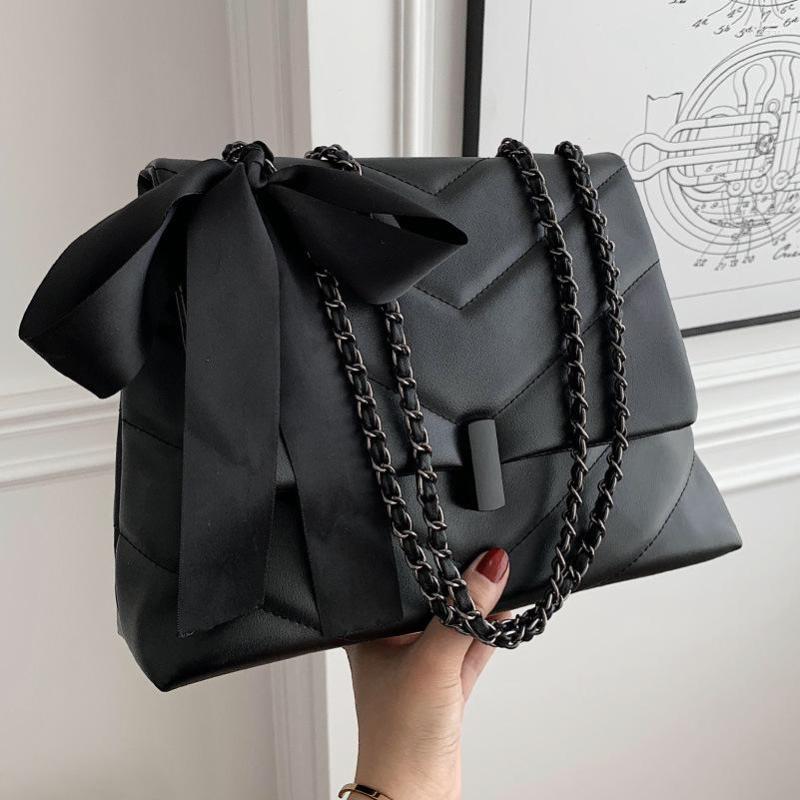 

Evening Bags Small Chain Brand Designer PU Leather Crossbody For Women 2022 Simple Shoulder Bag Lady Luxury Handbags And Purses, Black