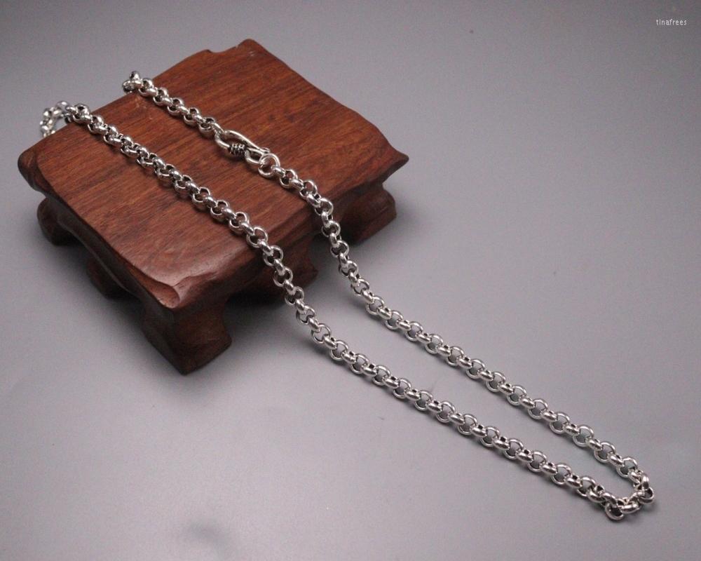 

Chains Pure Solid 925 Sterling Silver Necklace 5mm Rolo Link Chain 19.68"L
