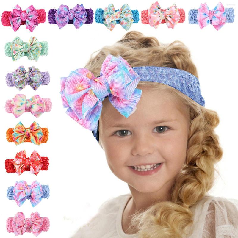 

Hair Accessories Baby Girl Stuff Toddler Girls Flower Headband Floral Prints Bowknot Elastic Band For Infant Pieces