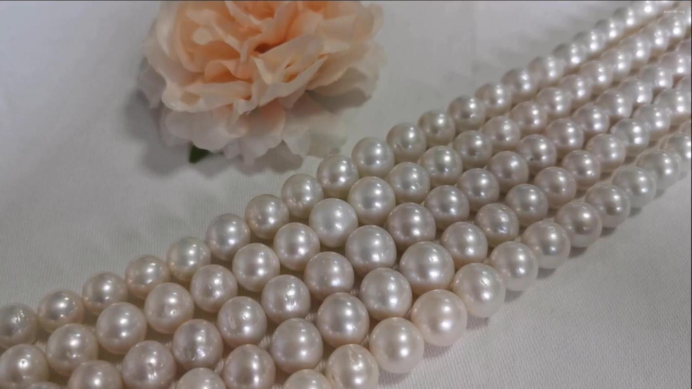 

Beads 10-14mm Freshwater Natural Real Pearls White Round Edison Shape Pearl Strands