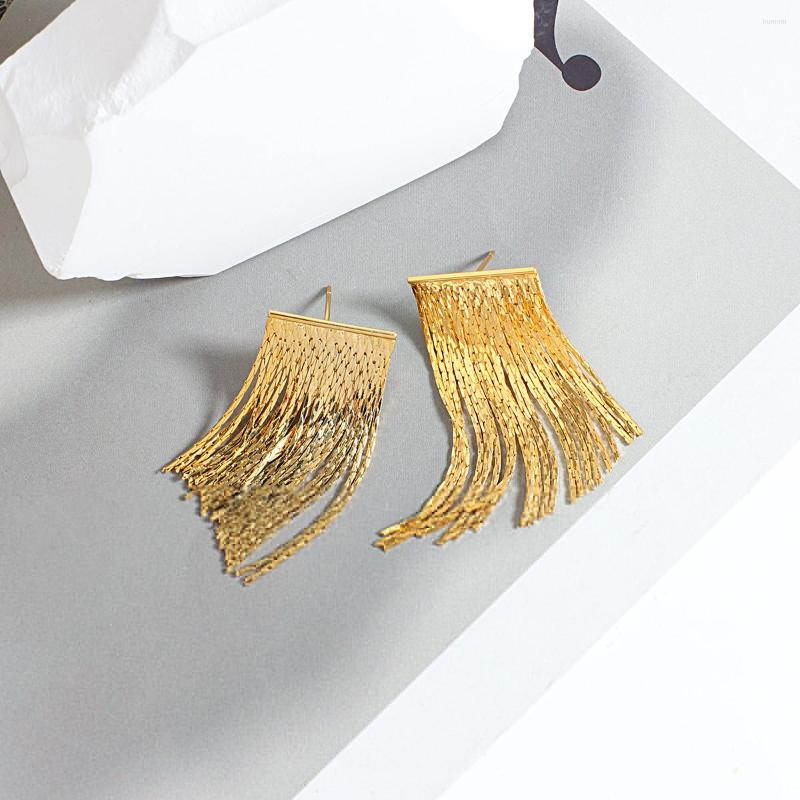 

Dangle Earrings Greatera Trendy Gold Color Metal Tassel For Women Geometric Copper Alloy Drop Hanging Party Jewelry 2022