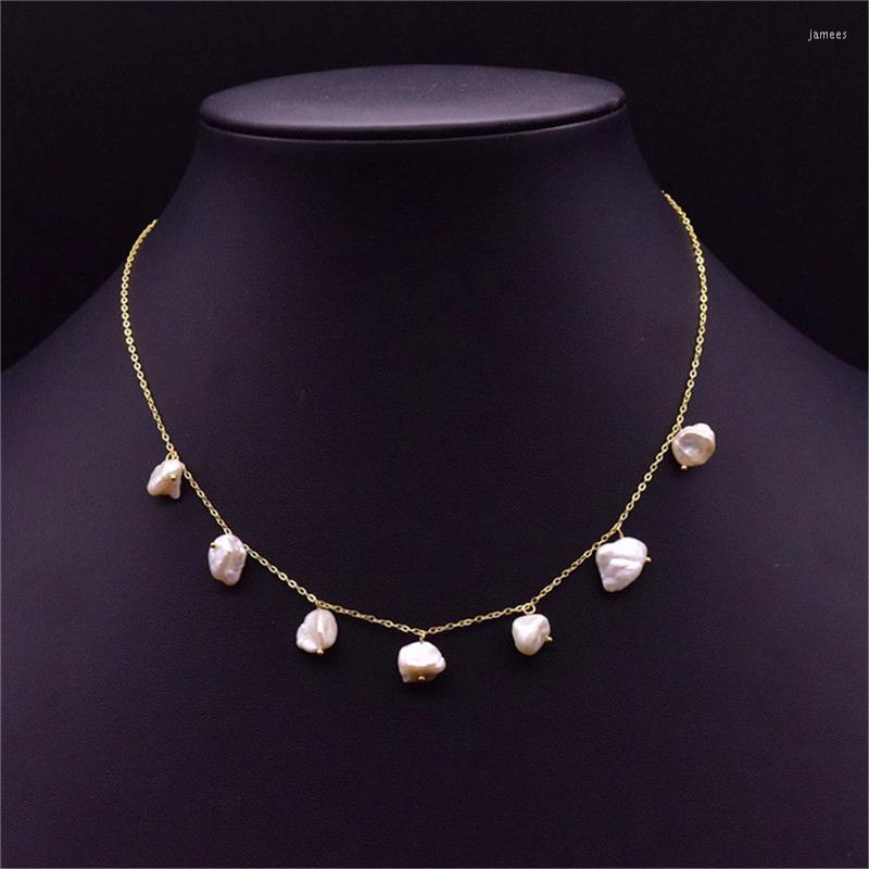 

Choker Baroque Pearl Charm Chain Pendant Necklace Beads Collar Bib For Women Wedding Party Fashion Jewelry Valentine's Day Gifts