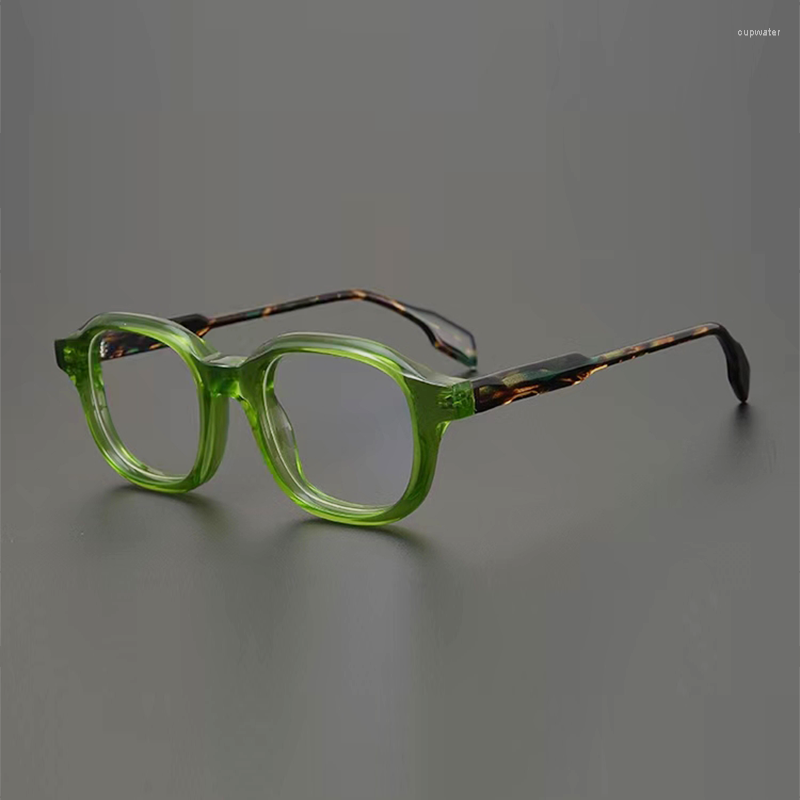 

Sunglasses Frames Original Unique Clear Green Square Optical Glasses Frame For Men And Women Hand Craft Acetate Myopia Eyeglasses