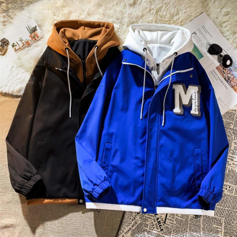 

Men's Jackets Men Trend Embroidered Windbreaker 2023 Spring&Autumn American Retro Coat Male Streetwear All-match College Style, Black