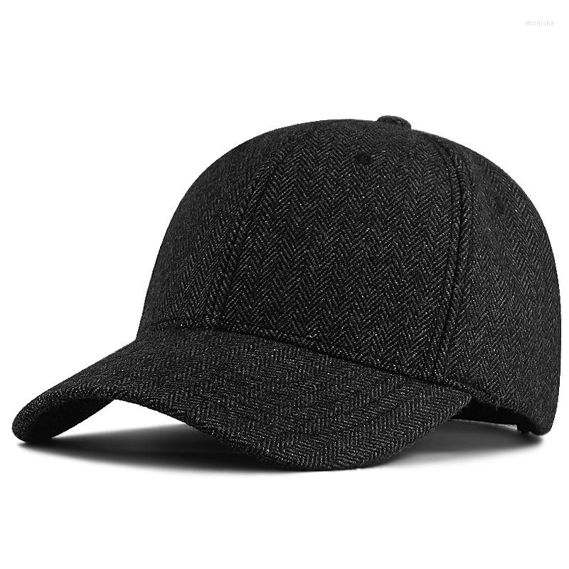 

Ball Caps 56-60cm 61-68cm Big Bone Men Large Size Felt Baseball Dad Winter Warm Wool Snapback Hat Male Oversize Sport, Brown