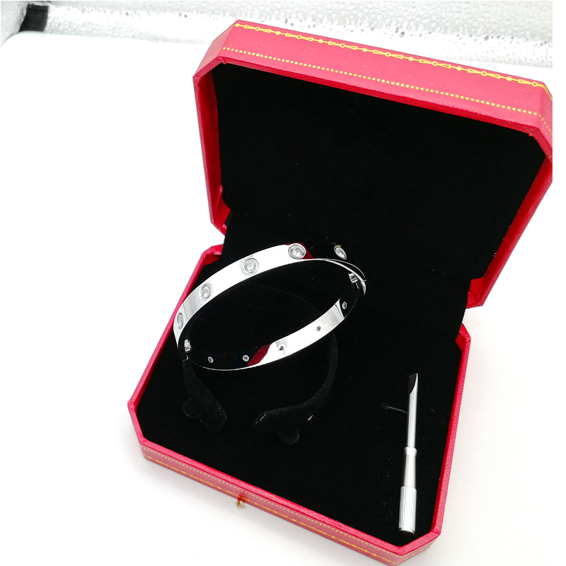 

classic New Titanium Steel Love carti Bracelet Bangles for Women Men 4CZ Screwdriver Bracelets Gold Silver Rose Bracelet Jewelry it come with box