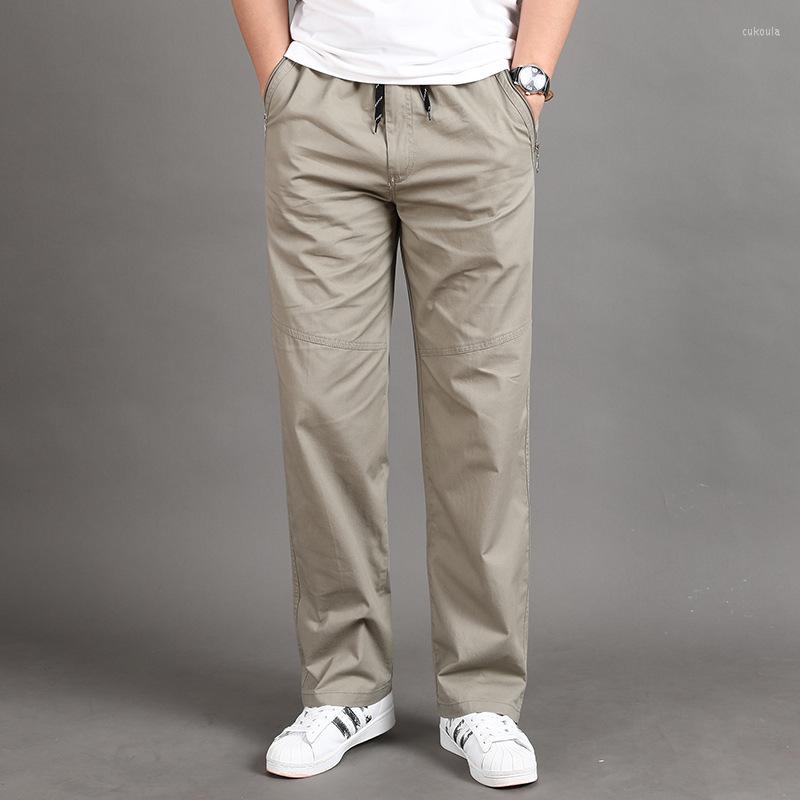 

Men's Pants Men's Spring Cotton Cargo Four Seasons Male Casual Long Trousers Multi Pockets Loose Straight Jogging Plus Size 6XL, Army green