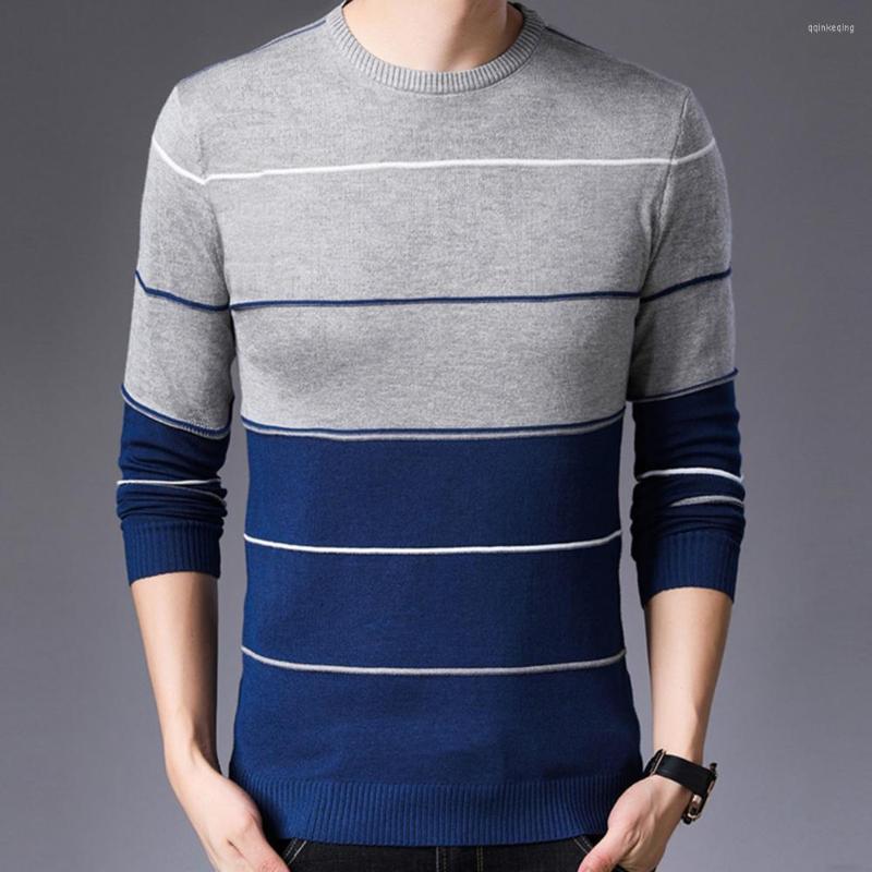 

Men's Sweaters Stylish Men Base Sweater Contrast Color Slim Fit Crew Neck Spring, Black