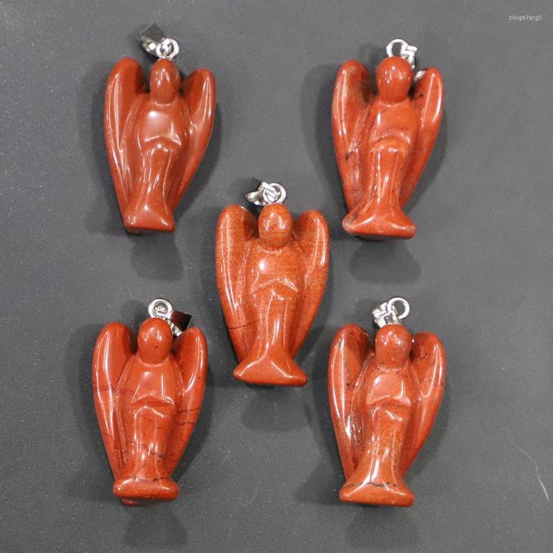 

Pendant Necklaces Natural Rainbow Stone Angel Pendants Charms Spiritual For Necklace Jewelry Making 6pcs Wholesale Colgantes Para Cenizas