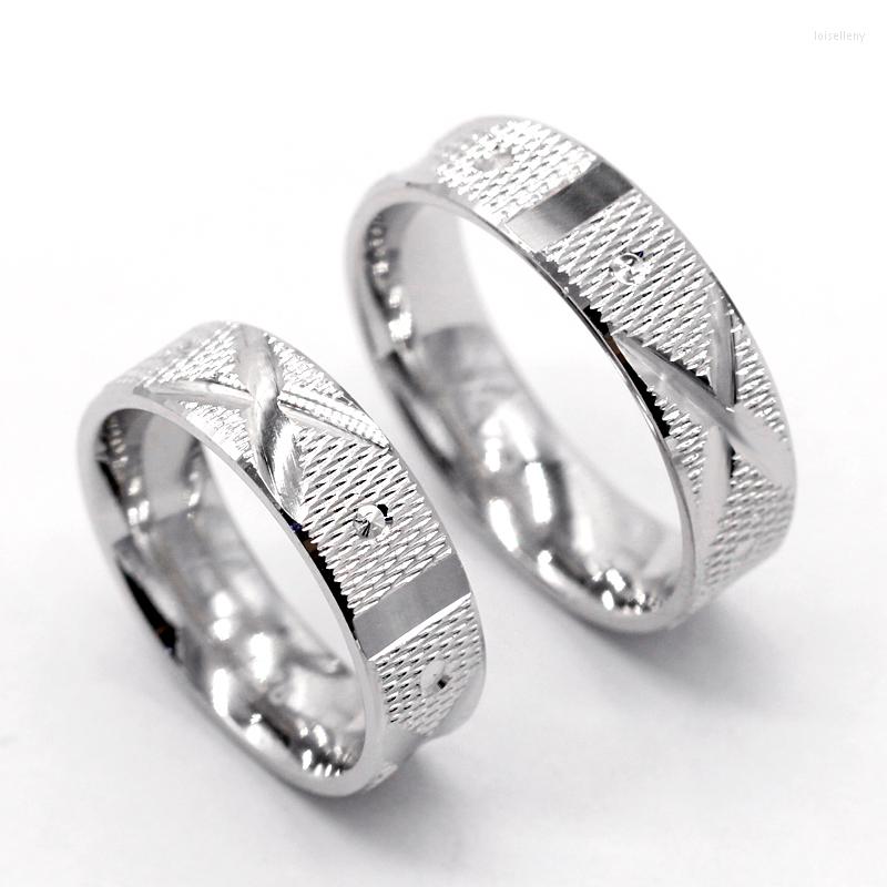 

Cluster Rings 2 PCS Fashion Sterling Silver Vintage Print Ring 925 Real Wedding Couple Anniversary Jewelry Gift 6 To 12