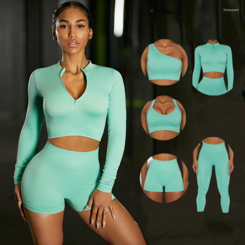 

Active Sets 5Piece Tennis Suit Women Sport Set Gym Clothing Workout Running Fitness Yoga Seamless Leggings Sports Bra Shorts, Pink-shorts