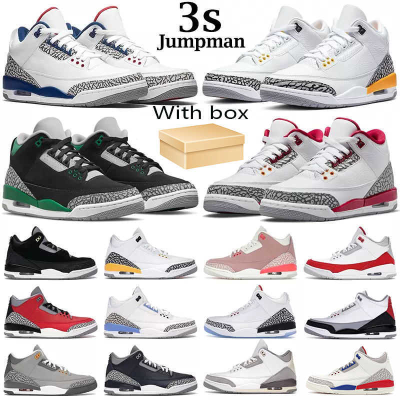 

With box basketball shoes Racer Blue 3s jumpman 3 men Cardinal Red Pine Green Hall of Fame Court Purple mens trainers outdoor sports