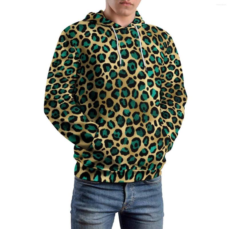 

Men' Hoodies Teal And Gold Leopard Casual Spots Print Y2k Custom Sweatshirts Winter Long Sleeve Street Fashion Oversize Hoodie Gift, Style-18