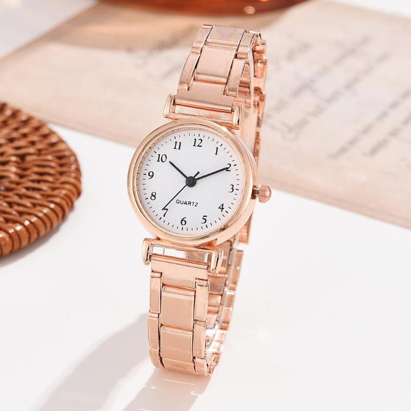 

Wristwatches Fashion Women Watches Gold Silver Ladies Bracelet Watch Quartz Wristwatch Feminino, Rose gold white