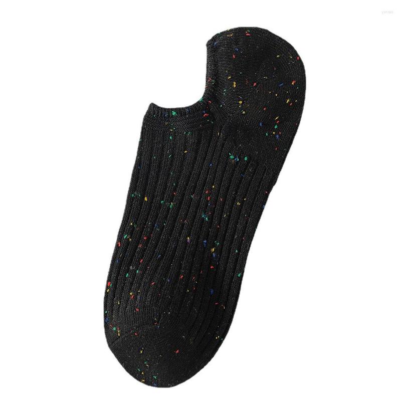 

Women Socks Wholesale Women's Dot Yarn Cotton Boat Double Needle Solid Color Silicone Anti-fall Heel Invisible, Picture shown