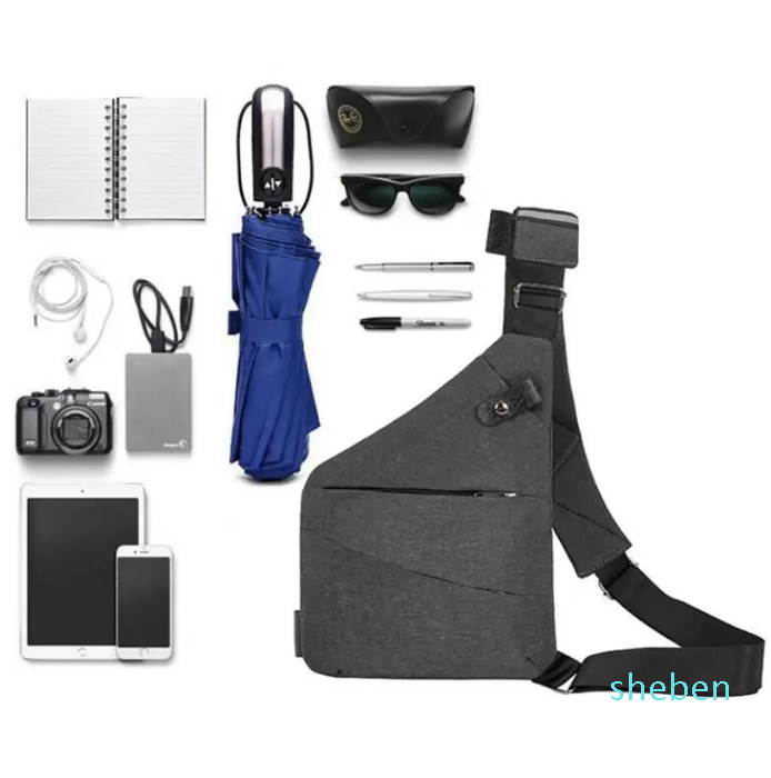 

Outdoor Bags Sling Bag Chest Backpack Casual Daypack Black Shoulder Crossbody Lightweight Anti Theft Sport Travel Hiking306v, Left shoulder gery