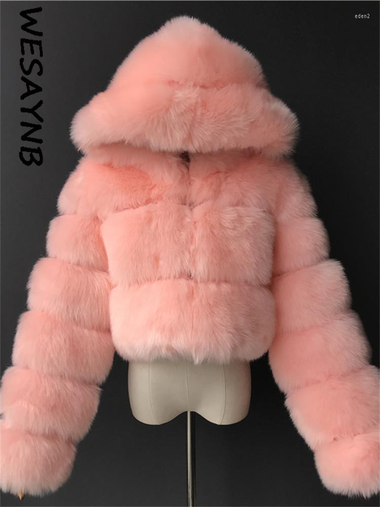 

Women's Fur WESAYNB Winter Clothes Warm 2022 Fashion Faux Coats Women Long Sleeve Top Gray Jackets For Wholesale, Apricot