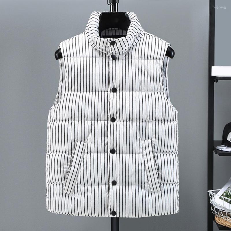 

Men's Vests Thermal Jacket Striped Men Waistcoat Korean Style Pockets, Black